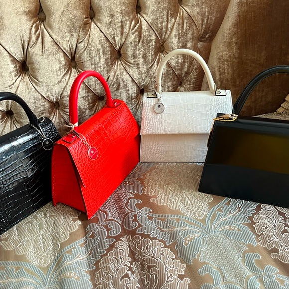 NWT Authentic Matmazel Designed white leather hand bag . - Picture 7 of 10